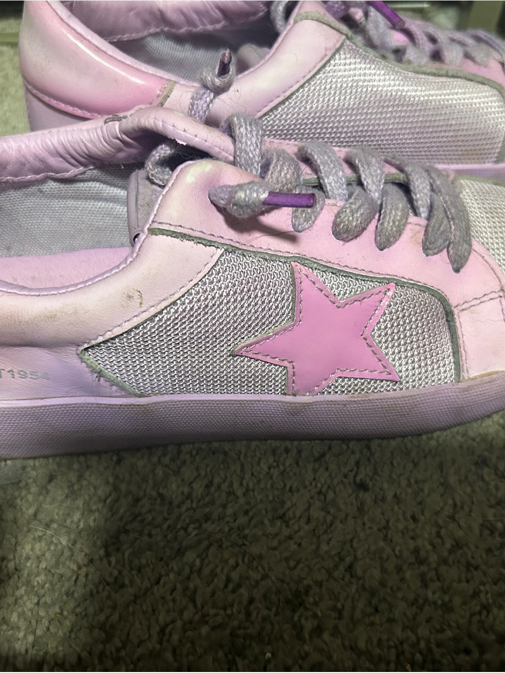 Vintage Havana Pink and Silver Star Lace-Up Sneakers